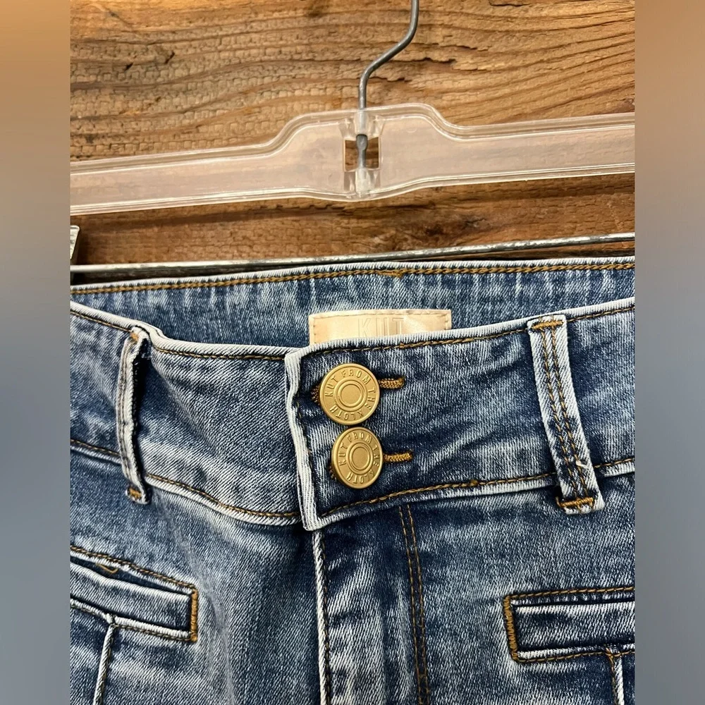 KUT from the Kloth Women's Ana High-Rise Flare Double Button Women’s Size 2 - Picture 2 of 4